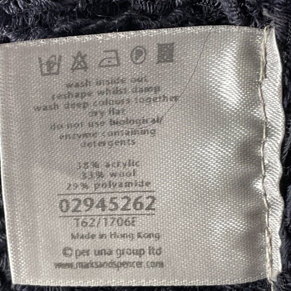 Per Una Navy Wool-Blend Cardigan with Snap Closure - Picture 8 of 9